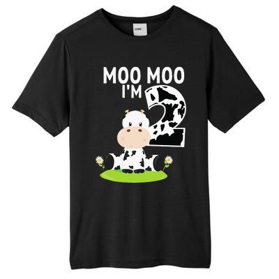 Moo Moo Im Two 2nd Birthday Funny Cute Cow Sounds Tall Fusion ChromaSoft Performance T-Shirt