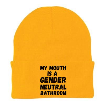 My Mouth Is A Gender Neutral Bathroom Funny Knit Cap Winter Beanie