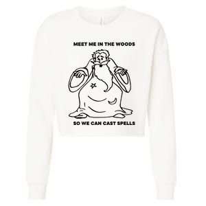 Meet Me In The Woods So We Can Cast Spell Cropped Pullover Crew