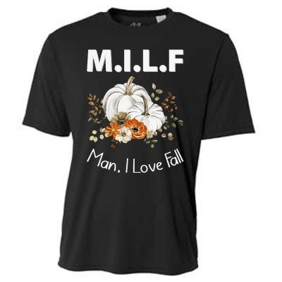 MILF Man I Love Fall Funny Seasonal Pumpkin Autumn Cooling Performance Crew T-Shirt