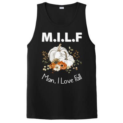 MILF Man I Love Fall Funny Seasonal Pumpkin Autumn PosiCharge Competitor Tank