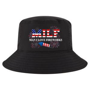 MILF Man I Love Fireworks Funny American Patriotic July 4th Cool Comfort Performance Bucket Hat