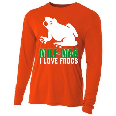 MILF Man I Love Frogs Funny Frog Cooling Performance Long Sleeve Crew