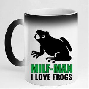 MILF Man I Love Frogs Funny Frog 11oz Black Color Changing Mug