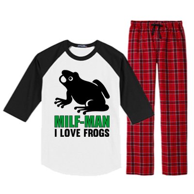 MILF Man I Love Frogs Funny Frog Raglan Sleeve Pajama Set