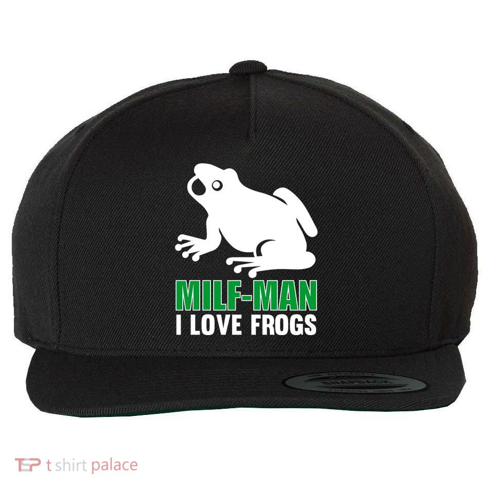 MILF Man I Love Frogs Funny Frog Wool Snapback Cap