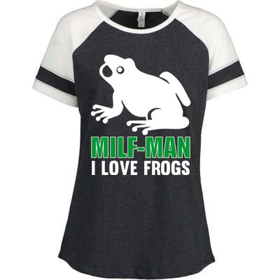 MILF Man I Love Frogs Funny Frog Enza Ladies Jersey Colorblock Tee