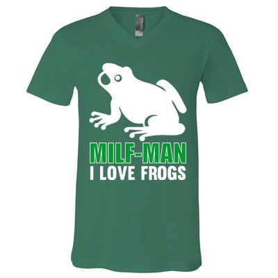 MILF Man I Love Frogs Funny Frog V-Neck T-Shirt