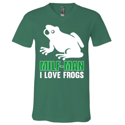 MILF Man I Love Frogs Funny Frog V-Neck T-Shirt