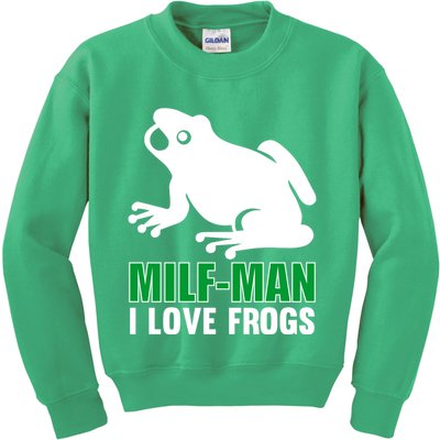 MILF Man I Love Frogs Funny Frog Kids Sweatshirt