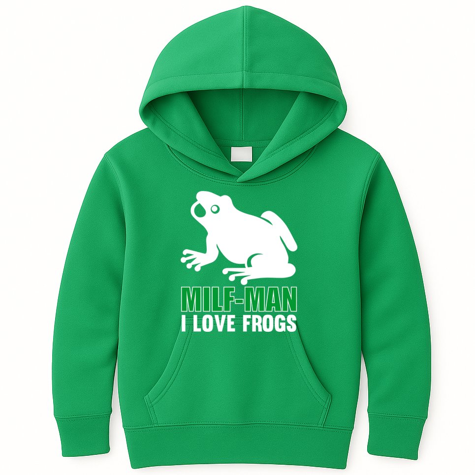 MILF Man I Love Frogs Funny Frog Kids Hoodie