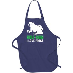 MILF Man I Love Frogs Funny Frog Full-Length Apron With Pockets