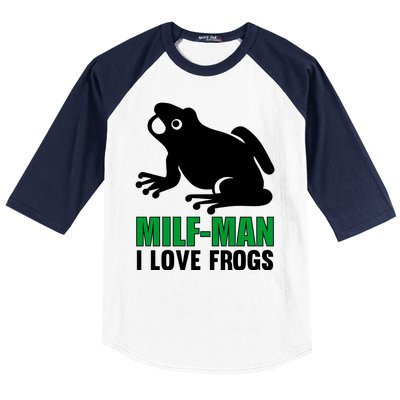 MILF Man I Love Frogs Funny Frog Baseball Sleeve Shirt