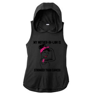 My MotherInLaw Is Stronger Than Cancer Breast Cancer Great Gift Ladies PosiCharge Tri-Blend Wicking Draft Hoodie Tank