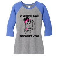 My MotherInLaw Is Stronger Than Cancer Breast Cancer Great Gift Women's Tri-Blend 3/4-Sleeve Raglan Shirt