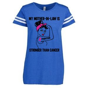 My MotherInLaw Is Stronger Than Cancer Breast Cancer Great Gift Enza Ladies Jersey Football T-Shirt