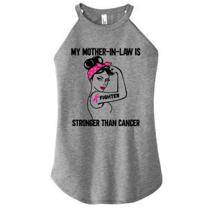 My MotherInLaw Is Stronger Than Cancer Breast Cancer Great Gift Women's Perfect Tri Rocker Tank