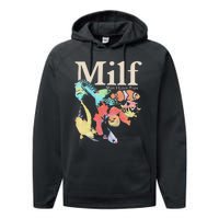 Milf Man I Love Fish Performance Fleece Hoodie