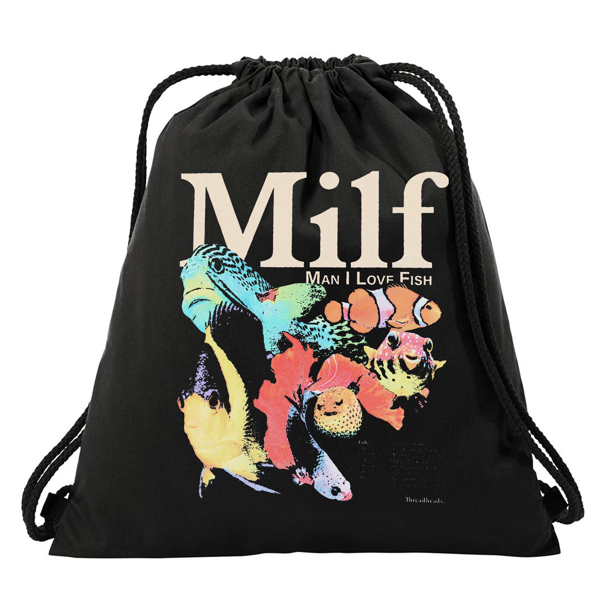 Milf Man I Love Fish Drawstring Bag