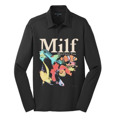 Milf Man I Love Fish Silk Touch Performance Long Sleeve Polo