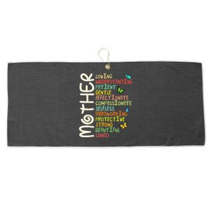 MOTHER Meaning I Love Mom Mothers Day Wo Large Microfiber Waffle Golf Towel