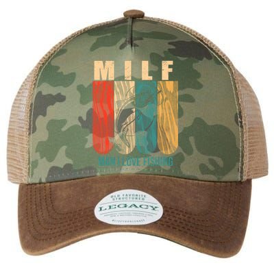 Milf Man I Love Fishing Vintage Legacy Tie Dye Trucker Hat