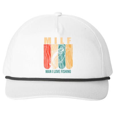 Milf Man I Love Fishing Vintage Snapback Five-Panel Rope Hat