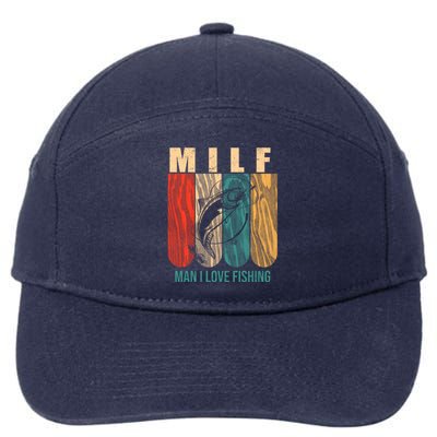 Milf Man I Love Fishing Vintage 7-Panel Snapback Hat