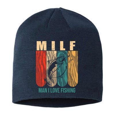 Milf Man I Love Fishing Vintage Sustainable Beanie