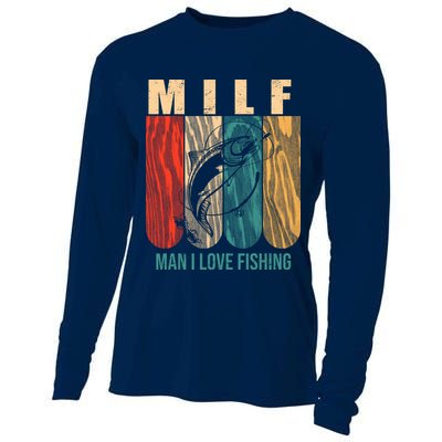 Milf Man I Love Fishing Vintage Cooling Performance Long Sleeve Crew