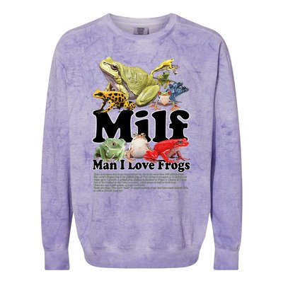 Milf Man I Love Frogs Colorblast Crewneck Sweatshirt