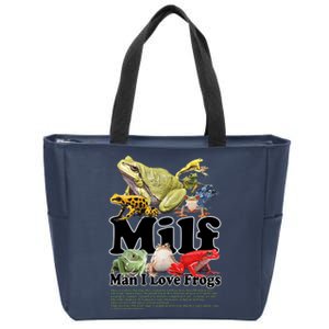 Milf Man I Love Frogs Zip Tote Bag