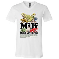 Milf Man I Love Frogs V-Neck T-Shirt