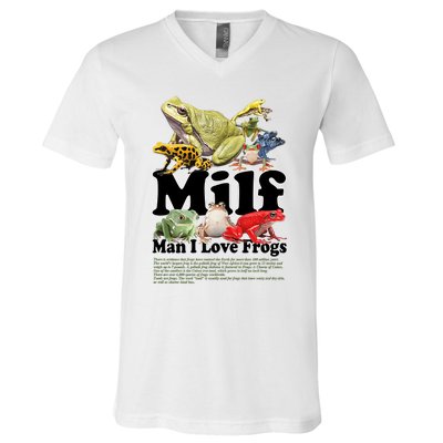 Milf Man I Love Frogs V-Neck T-Shirt