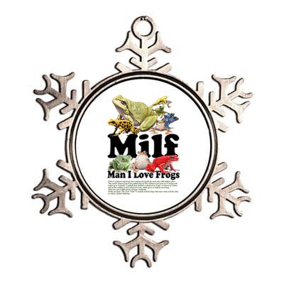 Milf Man I Love Frogs Metallic Star Ornament