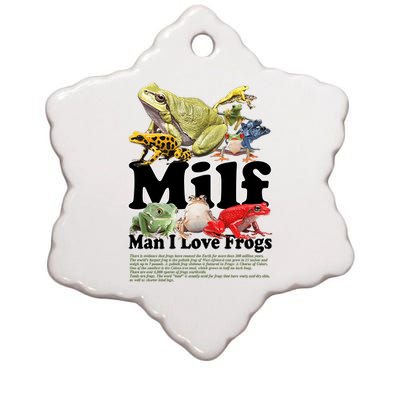 Milf Man I Love Frogs Ceramic Star Ornament