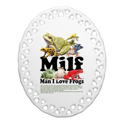 Milf Man I Love Frogs Ceramic Oval Ornament