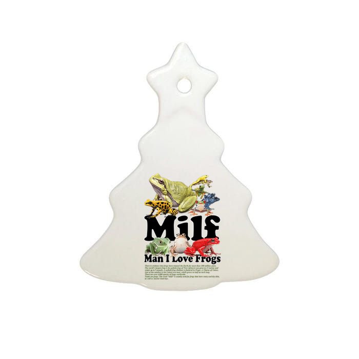 Milf Man I Love Frogs Ceramic Tree Ornament