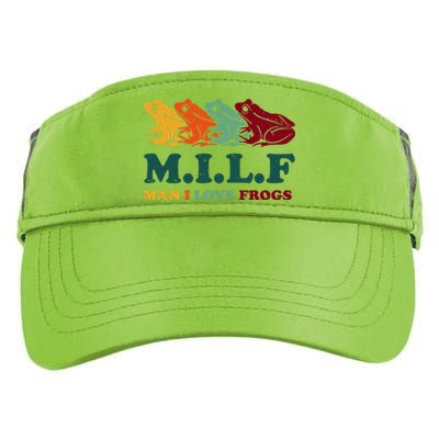 Milf Man I Love Frogs Retro Colorful Adult Drive Performance Visor