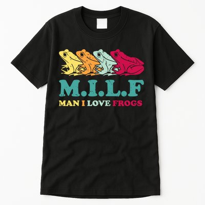 Milf Man I Love Frogs Retro Colorful Tall T-Shirt