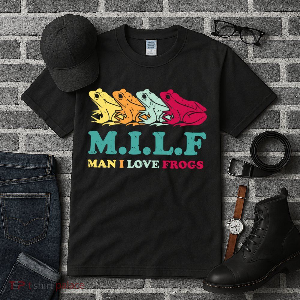 Milf Man I Love Frogs Retro Colorful Tall T-Shirt