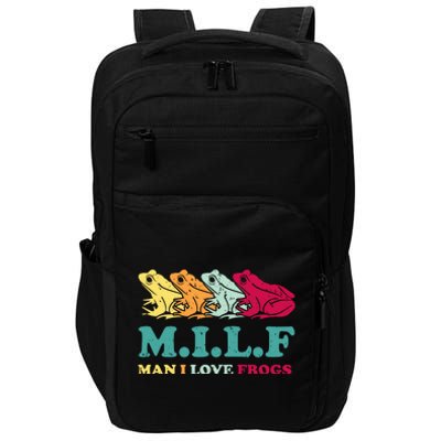 Milf Man I Love Frogs Retro Colorful Impact Tech Backpack