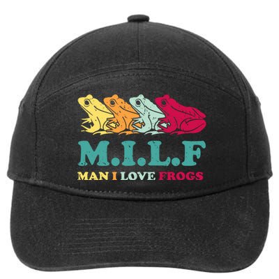 Milf Man I Love Frogs Retro Colorful 7-Panel Snapback Hat