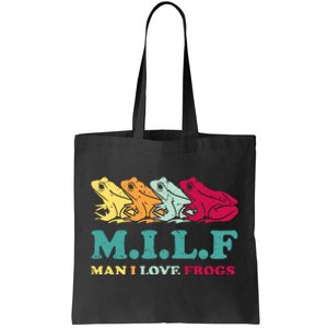 Milf Man I Love Frogs Retro Colorful Tote Bag