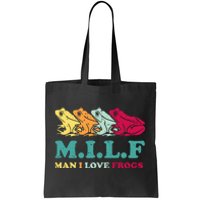 Milf Man I Love Frogs Retro Colorful Tote Bag