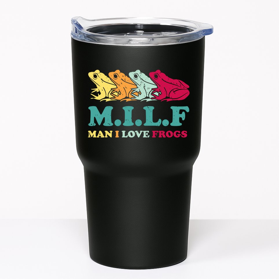 Milf Man I Love Frogs Retro Colorful Tumbler