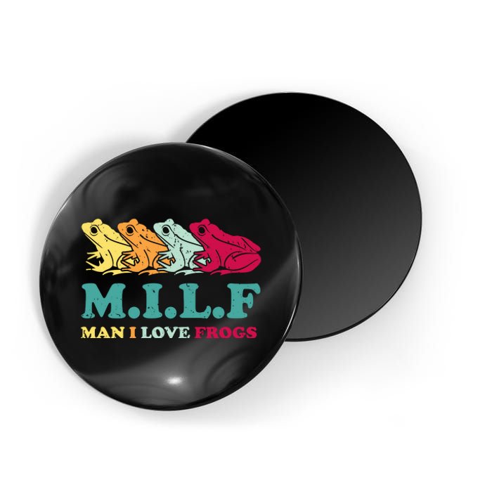 Milf Man I Love Frogs Retro Colorful Magnet