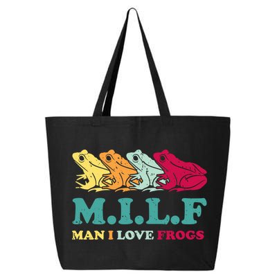 Milf Man I Love Frogs Retro Colorful 25L Jumbo Tote