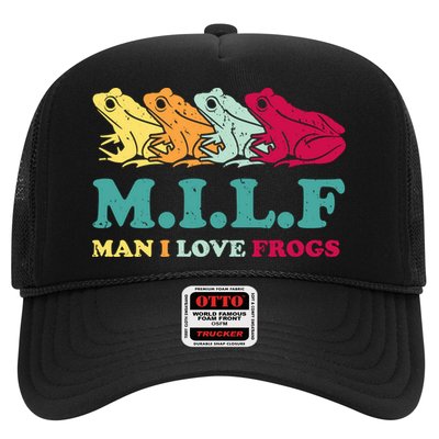 Milf Man I Love Frogs Retro Colorful Trucker Hat