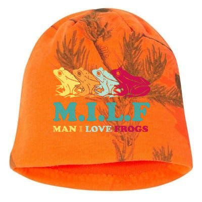 Milf Man I Love Frogs Retro Colorful Kati - Camo Knit Beanie